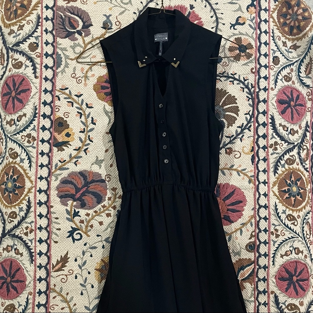 Kendall & Kylie Black Button Up Dress